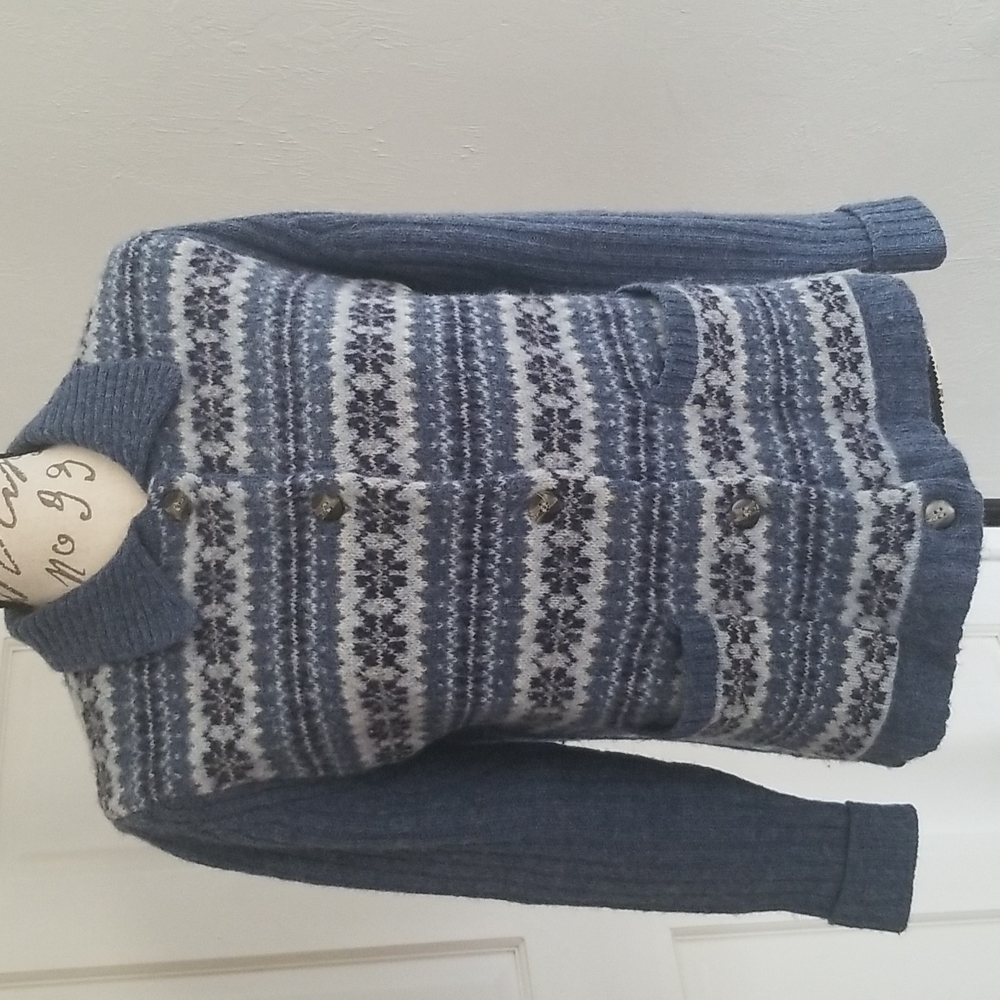 100% Wool Shetland CHEROKEE WOMEN'S CARDIGAN SIZE M
